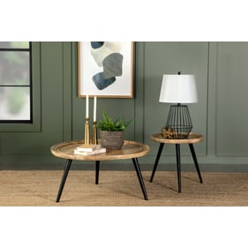 Coaster Furniture Zoe Natural Black 3pc Round Coffee Table Set