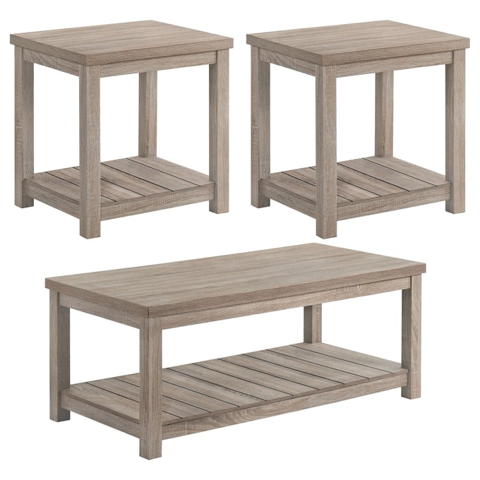 Coaster Furniture Bairn Greige 3pc Occasional Table Set CST-736136