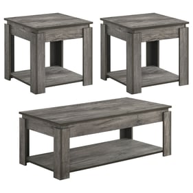 Coaster Furniture Donal Weathered Grey 3pc Occasional Table Set