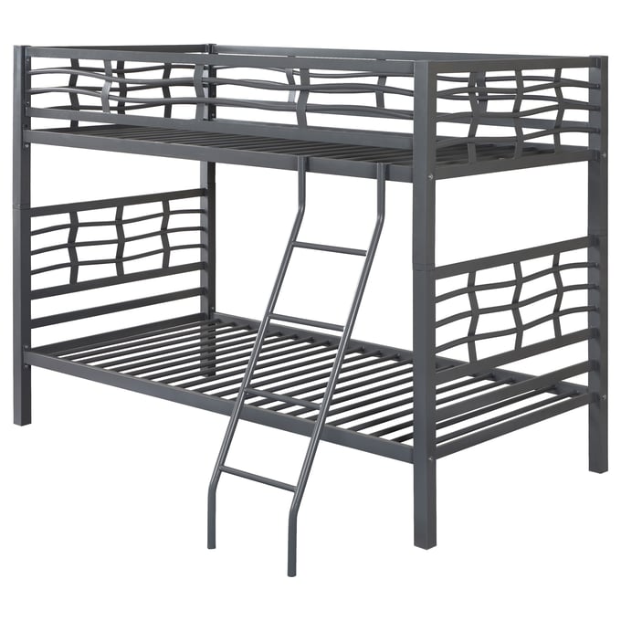 Coaster Furniture Fairfax Gunmetal Twin Over Twin Bunk Bed CST-7395