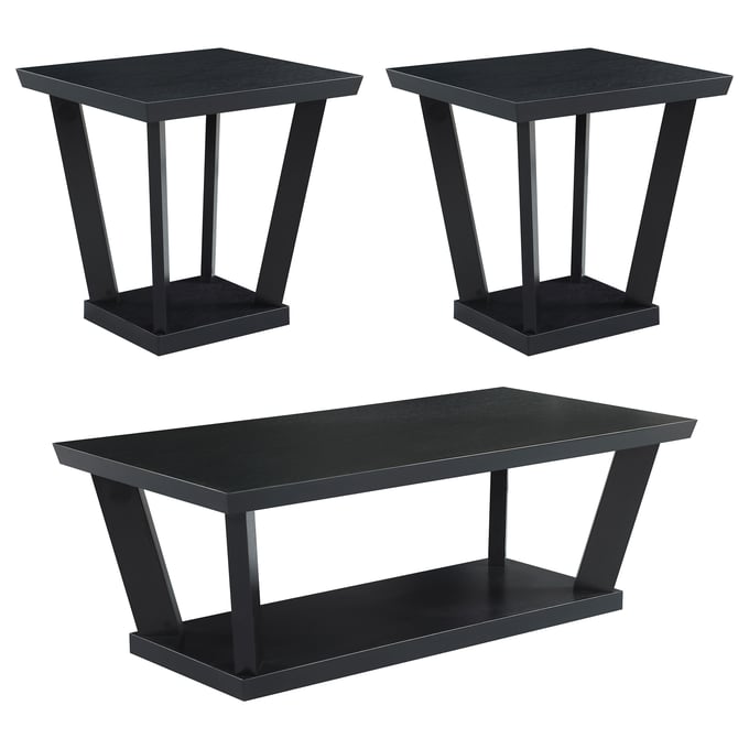 Coaster Furniture Aminta Black 3pc Occasional Table Set CST-753434