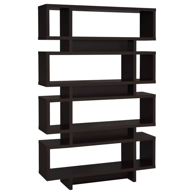 Coaster Furniture Reid Cappuccino 4 Tier Open Back Bookcase CST-800307