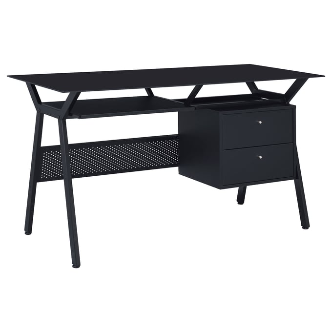 Coaster Furniture Black Metal 2 Storage Drawers Office Desk CST-800436