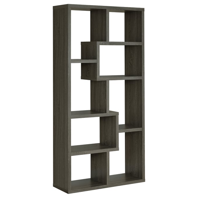 Coaster Furniture Theo Weathered Grey 10 Shelf Bookcase CST-800510