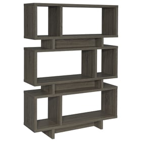 Coaster Furniture Reid Weathered Grey 3 Tier Geometric Bookcase