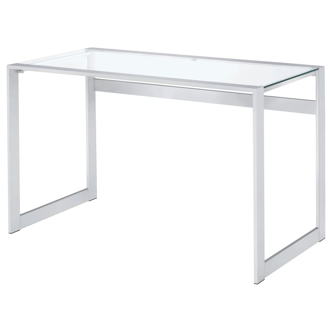 Coaster Furniture Hartford Chrome Clear Glass Top Writing Desk CST-800746