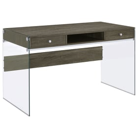 Coaster Furniture Weathered Grey Wood Glass Computer Desk