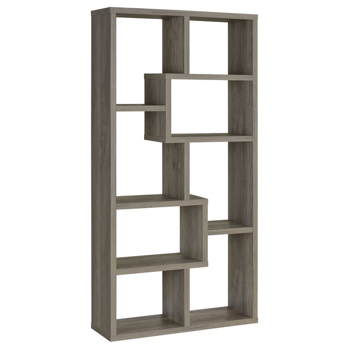 Coaster Furniture Theo Grey Driftwood 10 Shelf Bookcase CST-801137