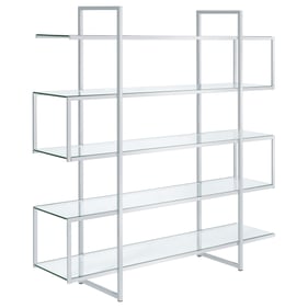 Coaster Furniture Elmer Chrome Clear Bookcase