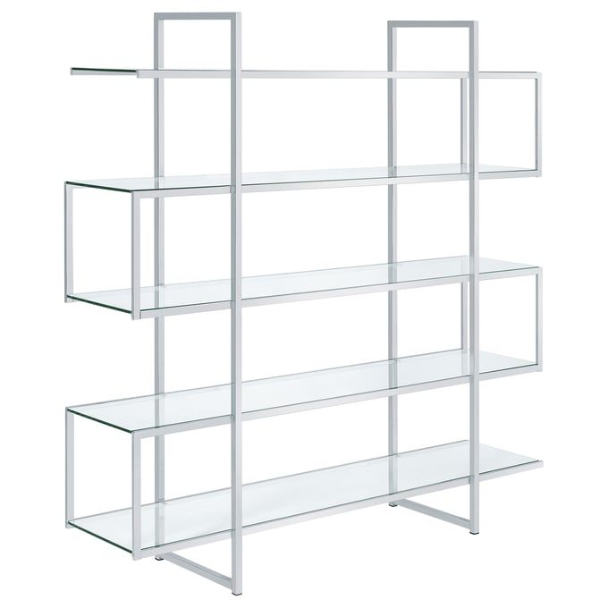 Coaster Furniture Elmer Chrome Clear Bookcase CST-801304