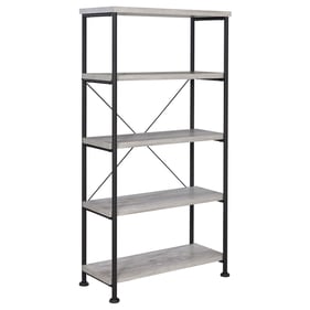 Coaster Furniture Analiese Grey Driftwood Black 4 Shelf Bookcase