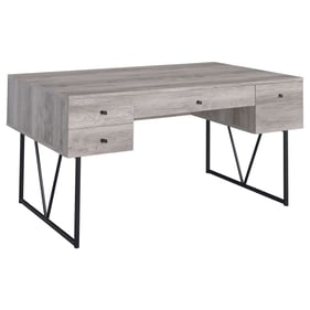 Coaster Furniture Analiese Grey Driftwood Black 4 Drawers Writing Desk