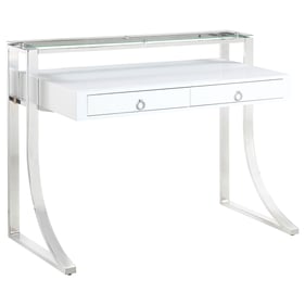 Coaster Furniture Glossy White Writing Desk