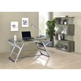 Coaster Furniture Emelle Grey Driftwood Writing Desk And Bookcase