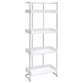 Coaster Furniture Ember White Chrome Bookcase