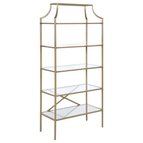 Coaster Furniture Serena Gold Clear 5 Tier Bookcase