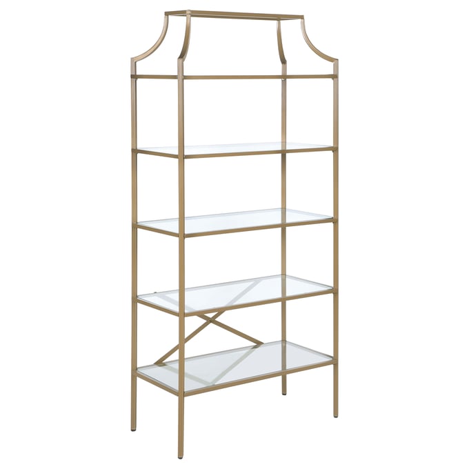 Coaster Furniture Serena Gold Clear 5 Tier Bookcase CST-804393