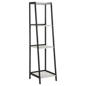 Coaster Furniture Pinckard Grey Stone Black 4 Shelf Ladder Bookcase