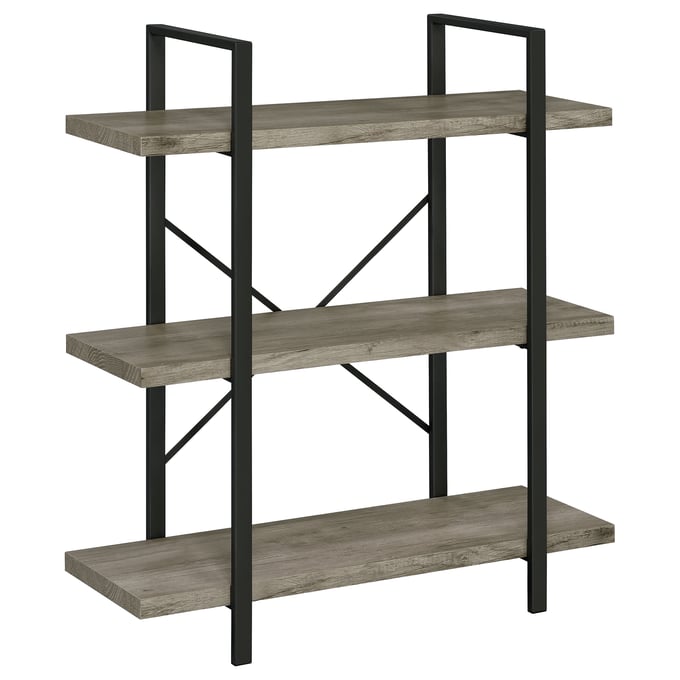 Coaster Furniture Cole Grey Driftwood 3 Shelf Bookcase CST-805815