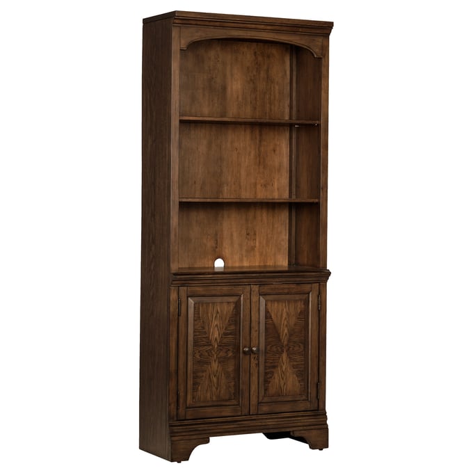 Coaster Furniture Hartshill Burnished Oak Bookcase with Cabinet CST-881286