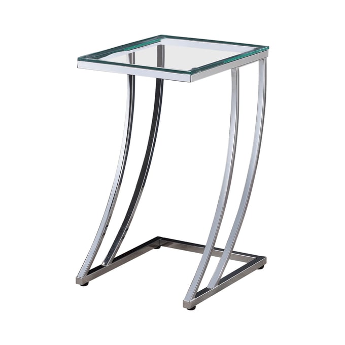 Coaster Furniture Cayden Clear Chrome Rectangular Accent Table CST-900082