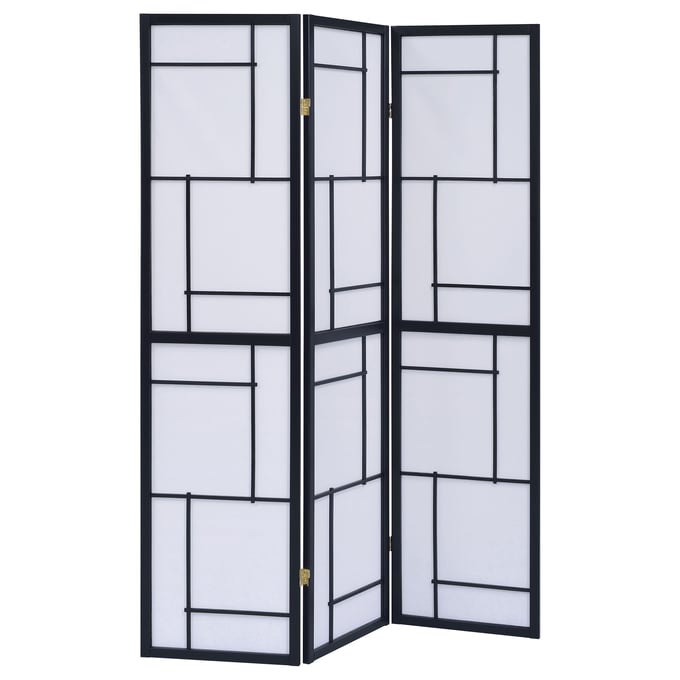 Coaster Furniture Damis Black White 3 Panel Folding Floor Screen CST-900102