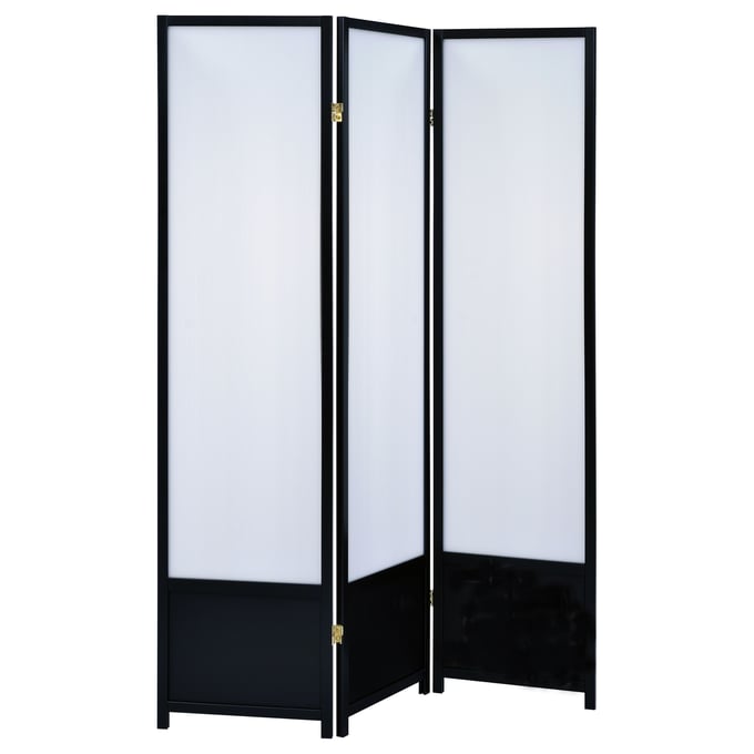 Coaster Furniture Calix Black White 3 Panel Folding Floor Screen CST-900120