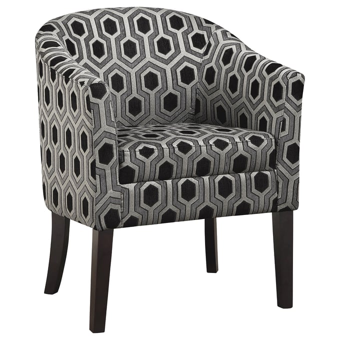 Coaster Furniture Jansen Grey Black Hexagon Patterned Accent Chair CST-900435