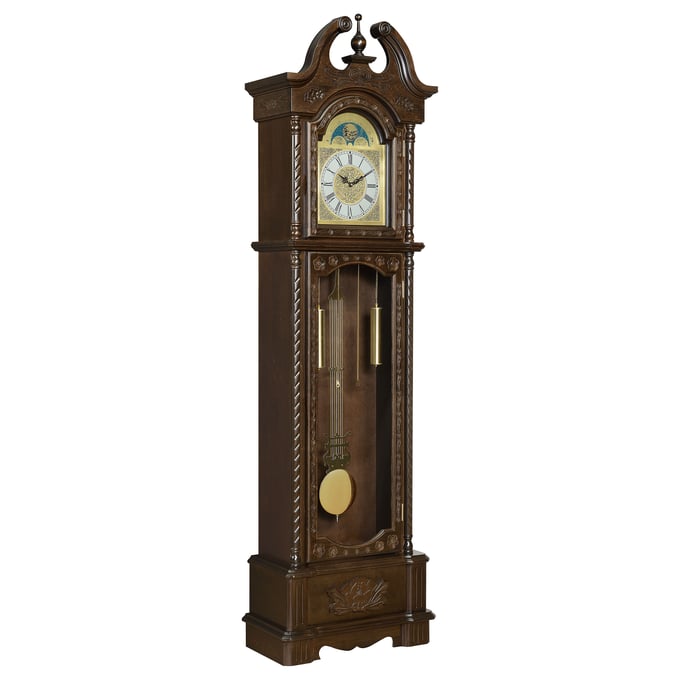 Coaster Furniture Cedric Golden Brown Grandfather Clock CST-900721