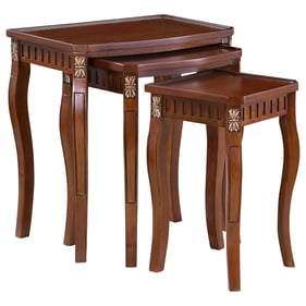 Coaster Furniture Daphne Warm Brown 3pc Curved Leg Nesting Tables