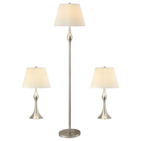 Coaster Furniture Griffin Beige 3pc Slender Lamp Set