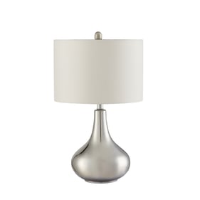 Coaster Furniture Junko White Chrome Drum Shade Table Lamp