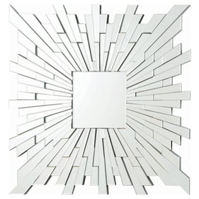 Coaster Furniture Brantley Silver Square Sunburst Wall Mirror