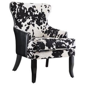 Coaster Furniture Trea Black White Cowhide Print Accent Chair