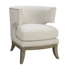 Coaster Furniture Jordan White Barrel Back Accent Chair