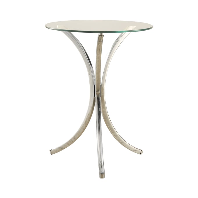 Coaster Furniture Eloise Clear Chrome Round Accent Table CST-902869