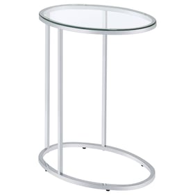 Coaster Furniture Kyle Chrome Clear Oval Snack Table