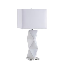 Coaster Furniture Camie White Geometric Ceramic Base Table Lamp