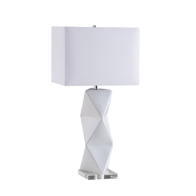 Coaster Furniture Camie White Geometric Ceramic Base Table Lamp CST-902937