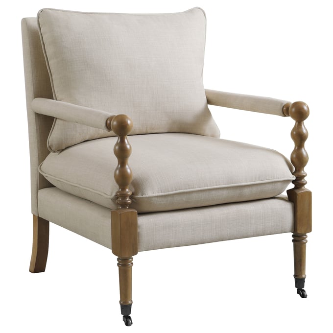 Coaster Furniture Dempsy Beige Accent Chair with Casters CST-903058