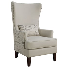 Coaster Furniture Pippin Cream Curved Arm High Back Accent Chair