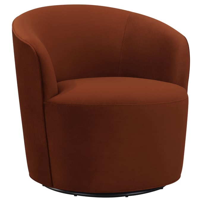 Coaster Furniture Joyce Burnt Orange Sloped Arms Swivel Chair CST-905631