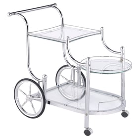 Coaster Furniture Sarandon Chrome Clear 3 Tier Serving Cart