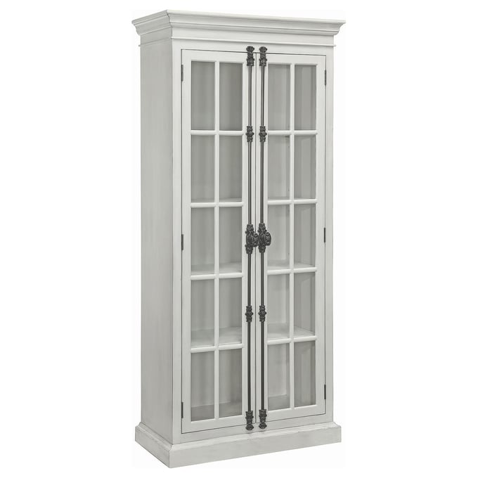 Coaster Furniture Toni Antique White 2 Doors Tall Cabinet CST-910187