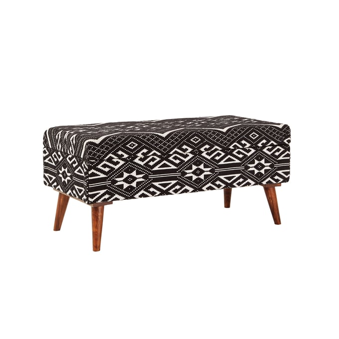 Coaster Furniture Cababi Black White Fabric Bench CST-918490