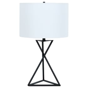 Coaster Furniture Mirio White Black Drum Table Lamp