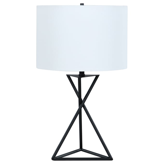 Coaster Furniture Mirio White Black Drum Table Lamp CST-920051