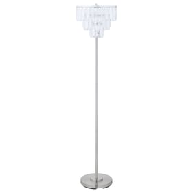 Coaster Furniture Anya White Chrome Metal Base Floor Lamp