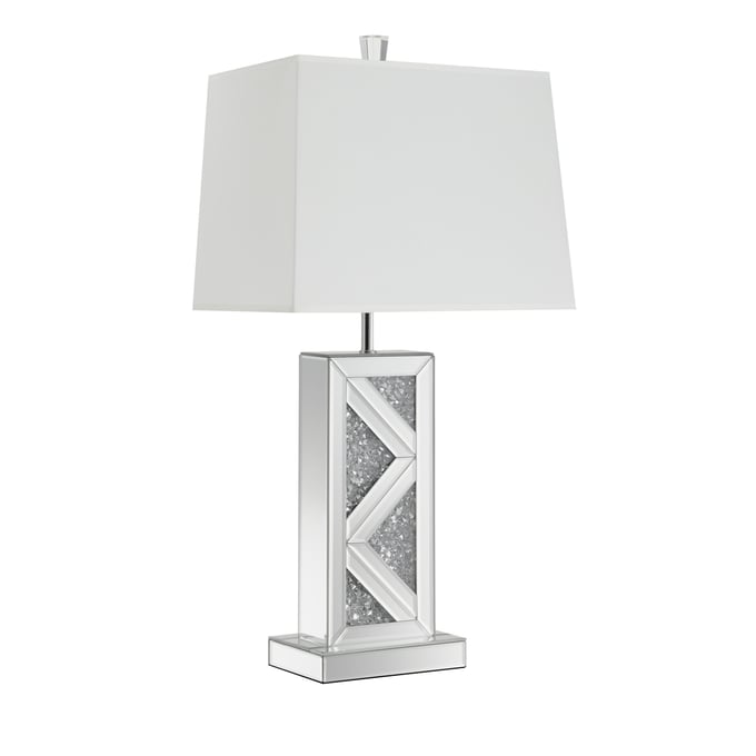 Coaster Furniture Carmen White Geometric Base Table Lamp CST-920141