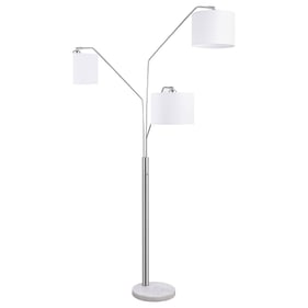 Coaster Furniture Jirou White Satin Nickel Drum Shade Floor Lamp